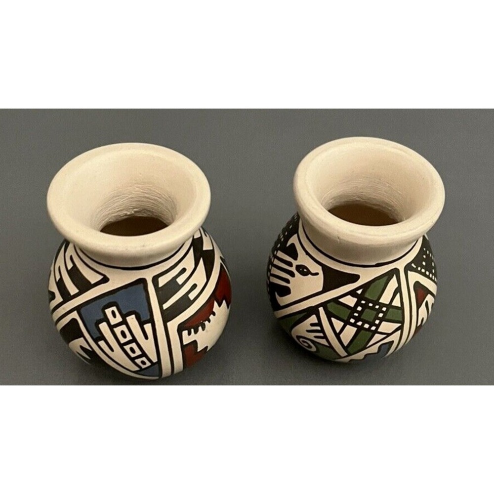 Mata Ortiz Pottery RRR Reydesel Reyes Roque Miniature Ollas Jars Clay Art Mexico - Picture 5 of 10